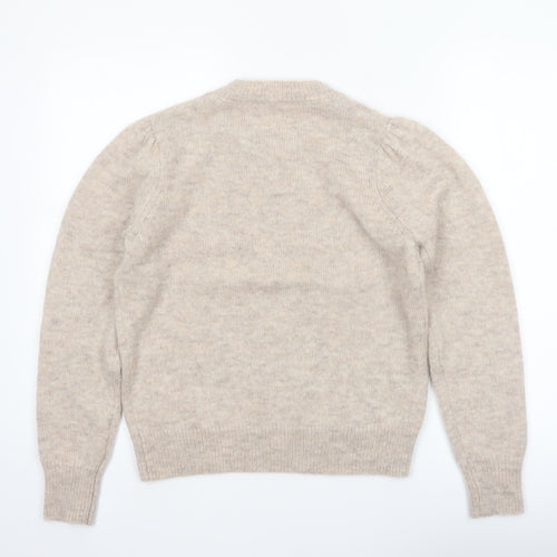 Hush Women Beige Alpaca Wool Blend Pullover Jumper S