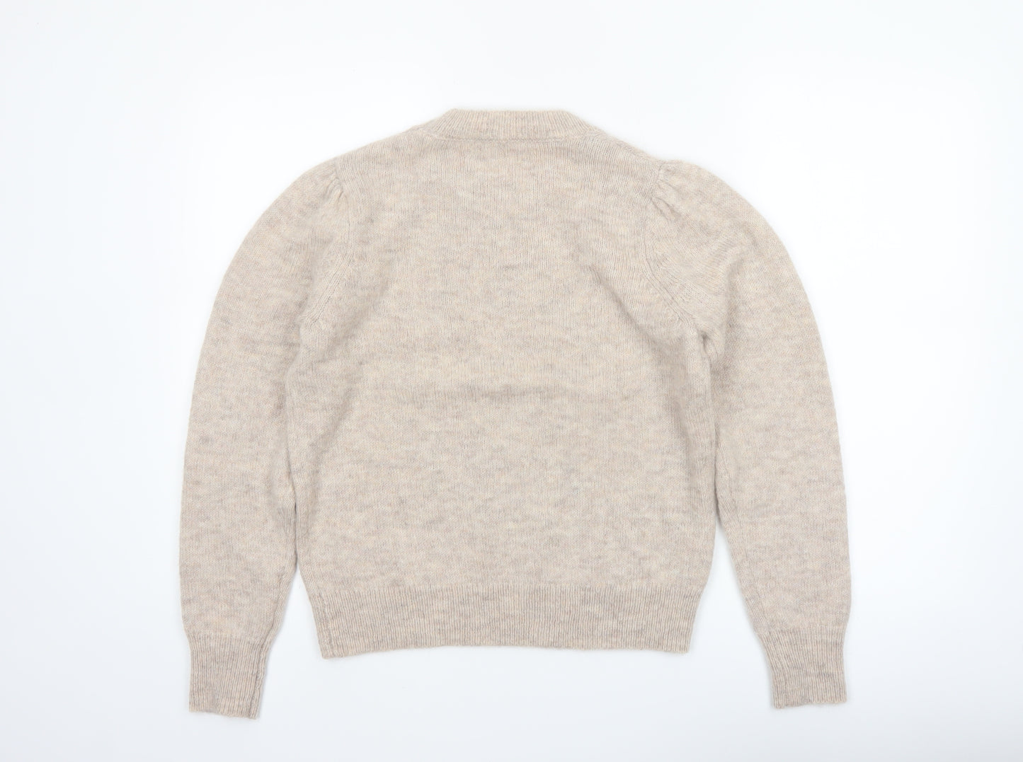 Hush Women Beige Alpaca Wool Blend Pullover Jumper S