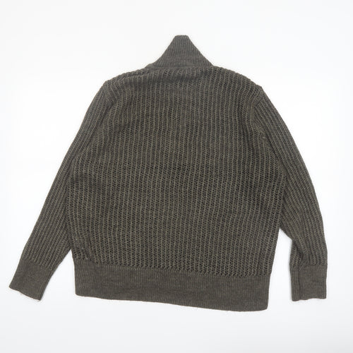 Zara Women’s Brown Collared Chunky Knit Pullover Jumper Size 12