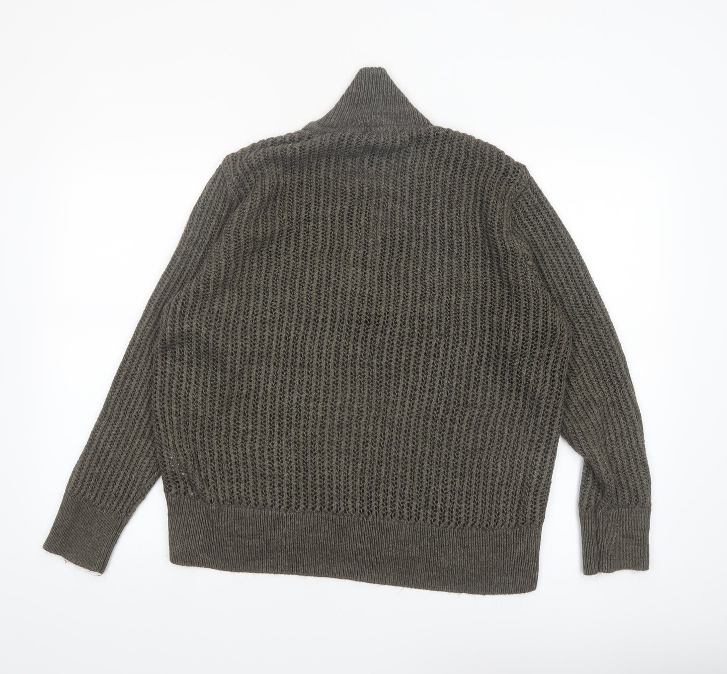 Zara Women’s Brown Collared Chunky Knit Pullover Jumper Size 12