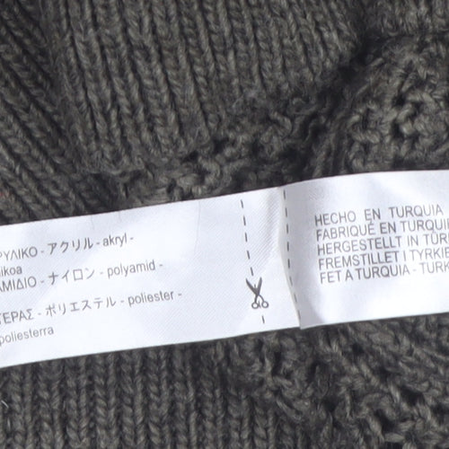 Zara Women’s Brown Collared Chunky Knit Pullover Jumper Size 12