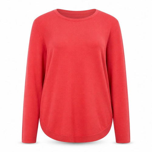 FatFace Women Red Crew Neck Wool Blend Long Sleeve Pullover Jumper Size 12