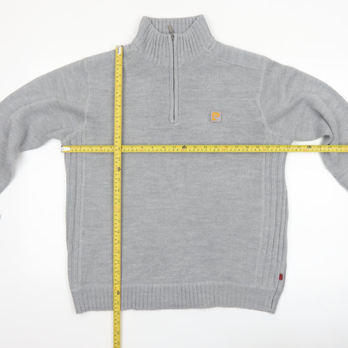 Pierre Cardin Men's Grey 1/2 Zip Knit Jumper M