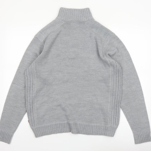 Pierre Cardin Men's Grey 1/2 Zip Knit Jumper M