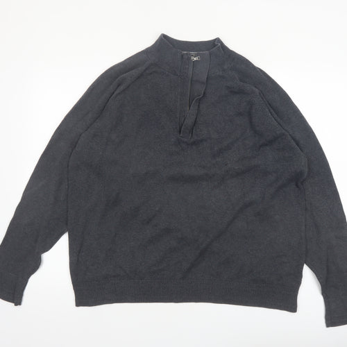 Marks and Spencer Men’s Grey XL 1/4 Zip Cotton Jumper