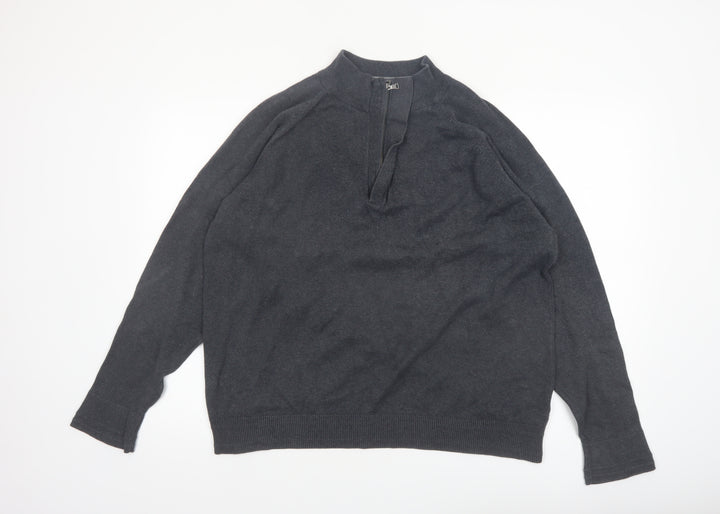 Marks and Spencer Men’s Grey XL 1/4 Zip Cotton Jumper
