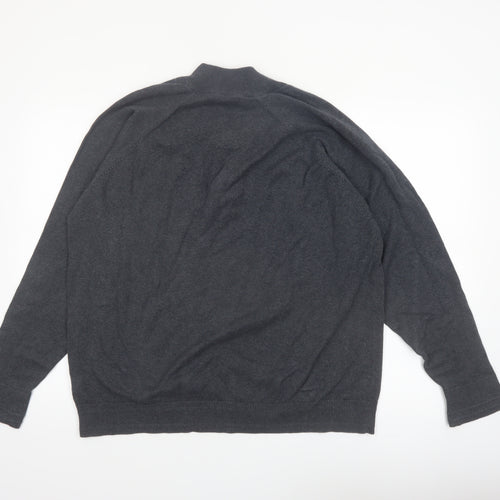 Marks and Spencer Men’s Grey XL 1/4 Zip Cotton Jumper