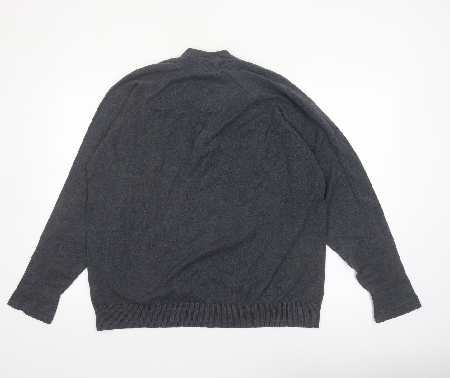 Marks and Spencer Men’s Grey XL 1/4 Zip Cotton Jumper