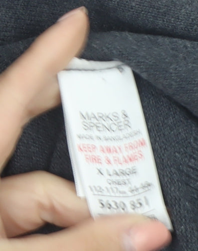 Marks and Spencer Men’s Grey XL 1/4 Zip Cotton Jumper