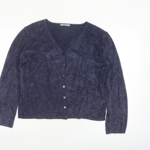 Marks and Spencer Womens Light Navy V-Neck Cardigan Size 16
