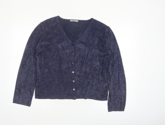 Marks and Spencer Womens Light Navy V-Neck Cardigan Size 16