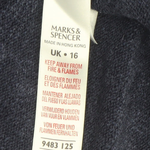 Marks and Spencer Womens Light Navy V-Neck Cardigan Size 16