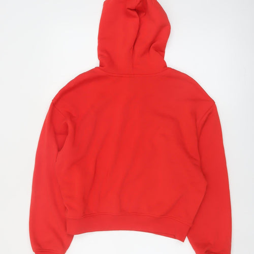 H&M Divided Women Red Pullover Hoodie Size S Cotton Fleece Casual