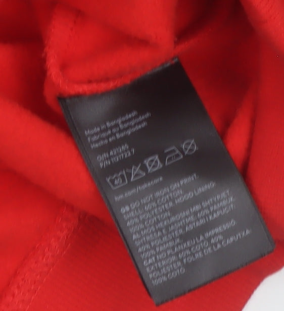 H&M Divided Women Red Pullover Hoodie Size S Cotton Fleece Casual
