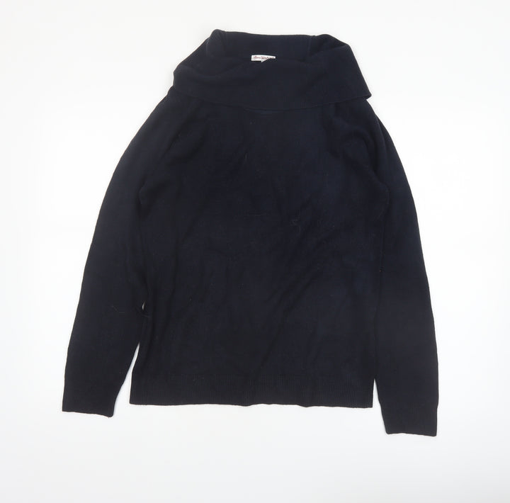 Anne Weyburn Women Black Size 14 Cowl Neck Long Sleeve Jumper