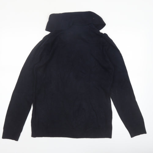 Anne Weyburn Women Black Size 14 Cowl Neck Long Sleeve Jumper