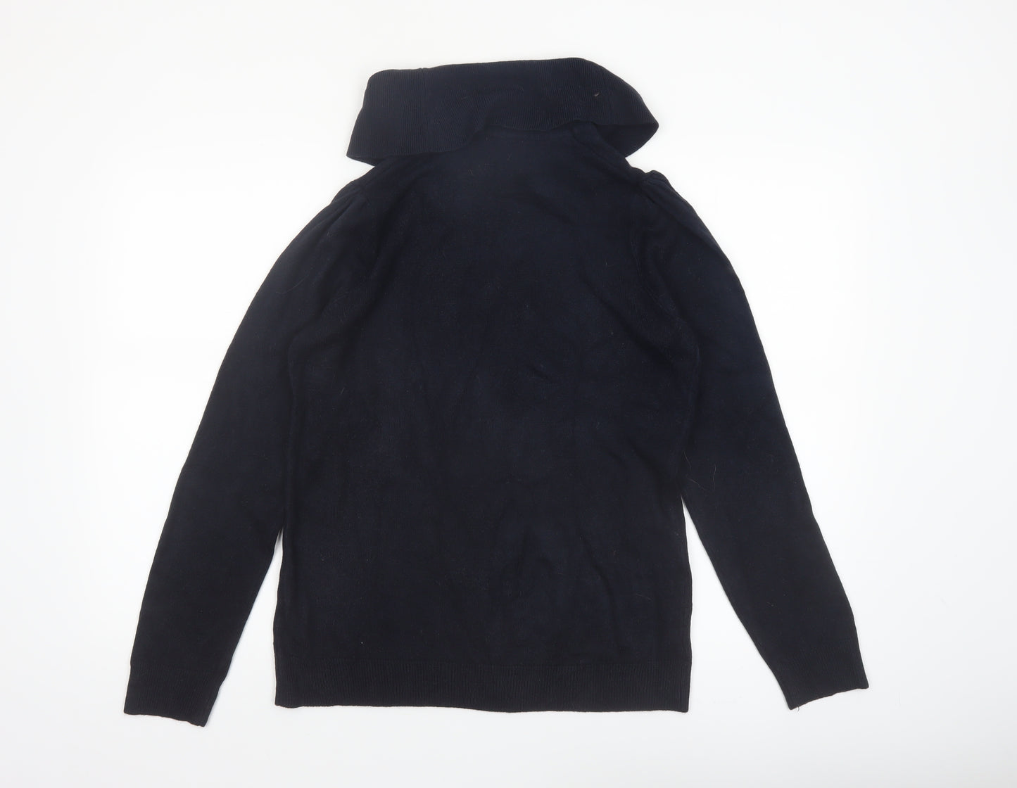 Anne Weyburn Women Black Size 14 Cowl Neck Long Sleeve Jumper