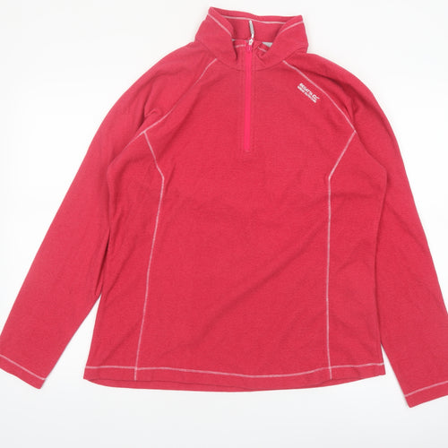 Regatta Women’s Pink 1/4 Zip Pullover Sweatshirt UK 14 Polyester Outdoor
