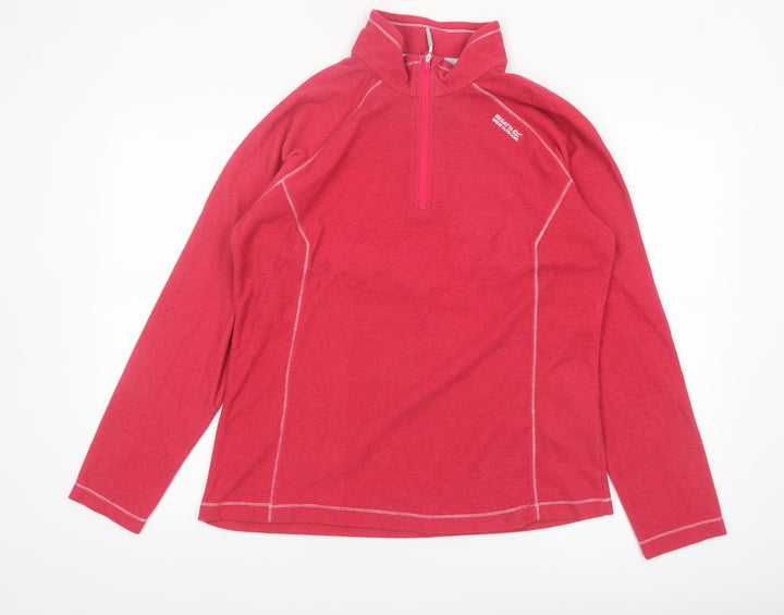 Regatta Women’s Pink 1/4 Zip Pullover Sweatshirt UK 14 Polyester Outdoor