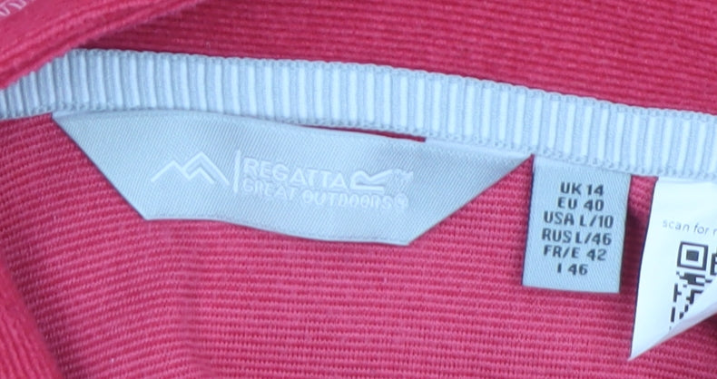 Regatta Women’s Pink 1/4 Zip Pullover Sweatshirt UK 14 Polyester Outdoor