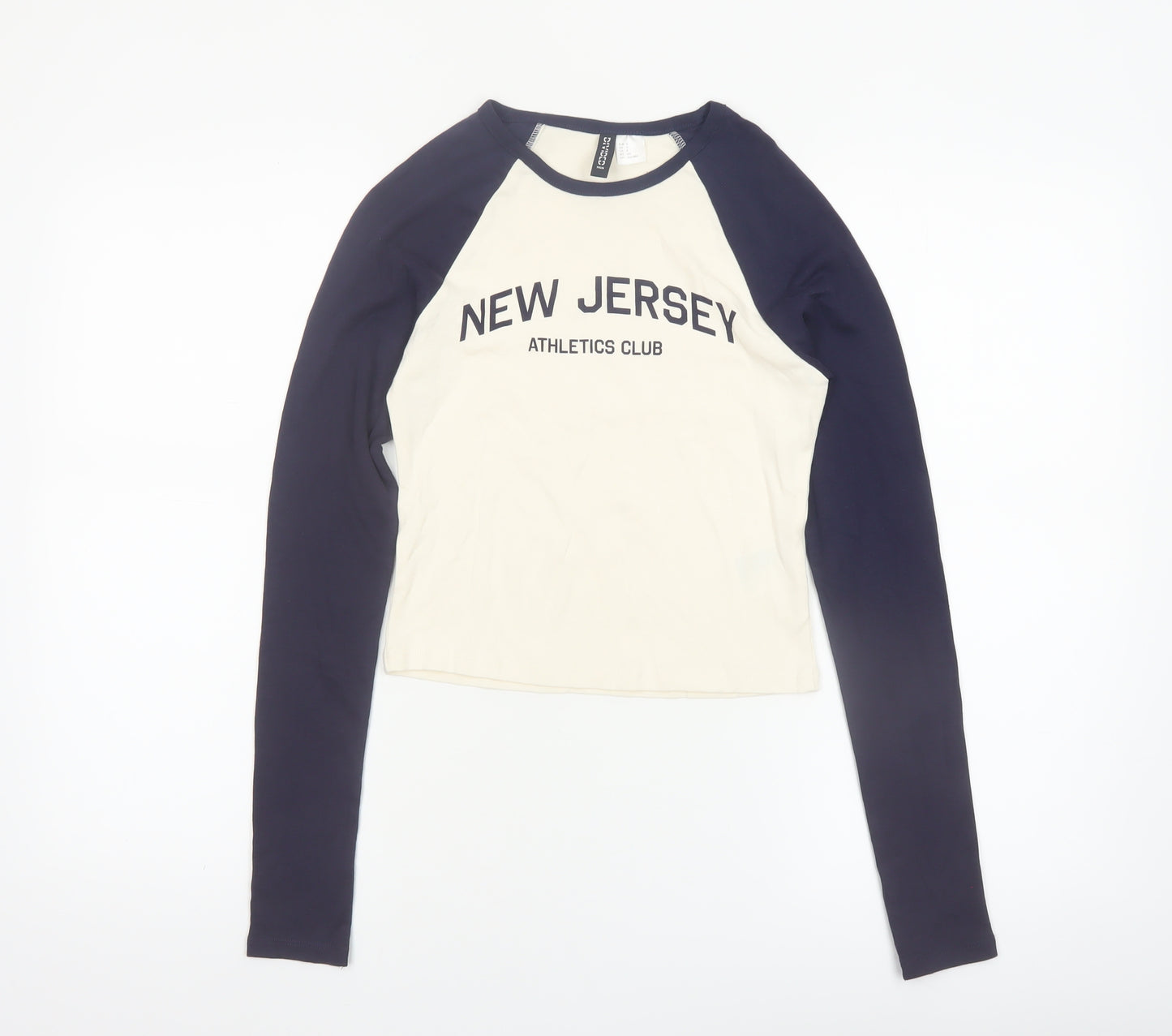 H&M Divided Women's Multicoloured Cropped Long Sleeve T-Shirt Size S