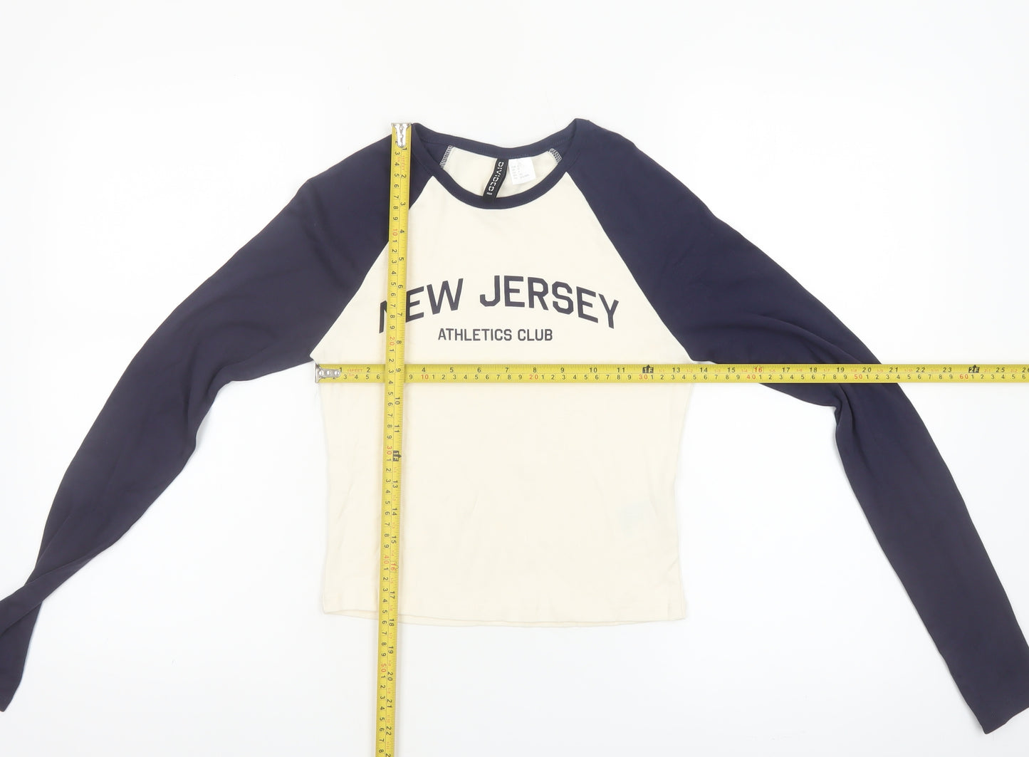 H&M Divided Women's Multicoloured Cropped Long Sleeve T-Shirt Size S