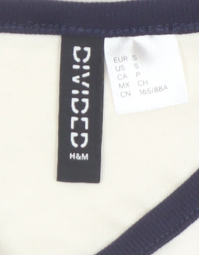 H&M Divided Women's Multicoloured Cropped Long Sleeve T-Shirt Size S