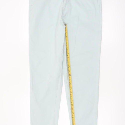 F&F Women's Blue Chino Trousers Size 14 Stretch Cotton Casual