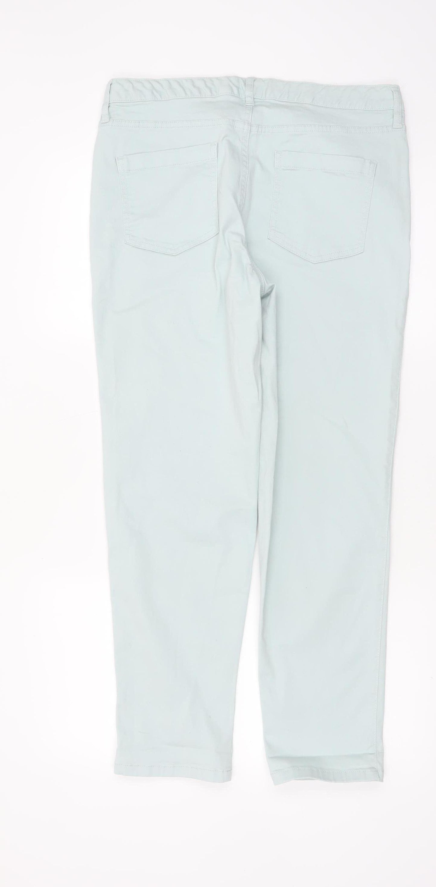 F&F Women's Blue Chino Trousers Size 14 Stretch Cotton Casual