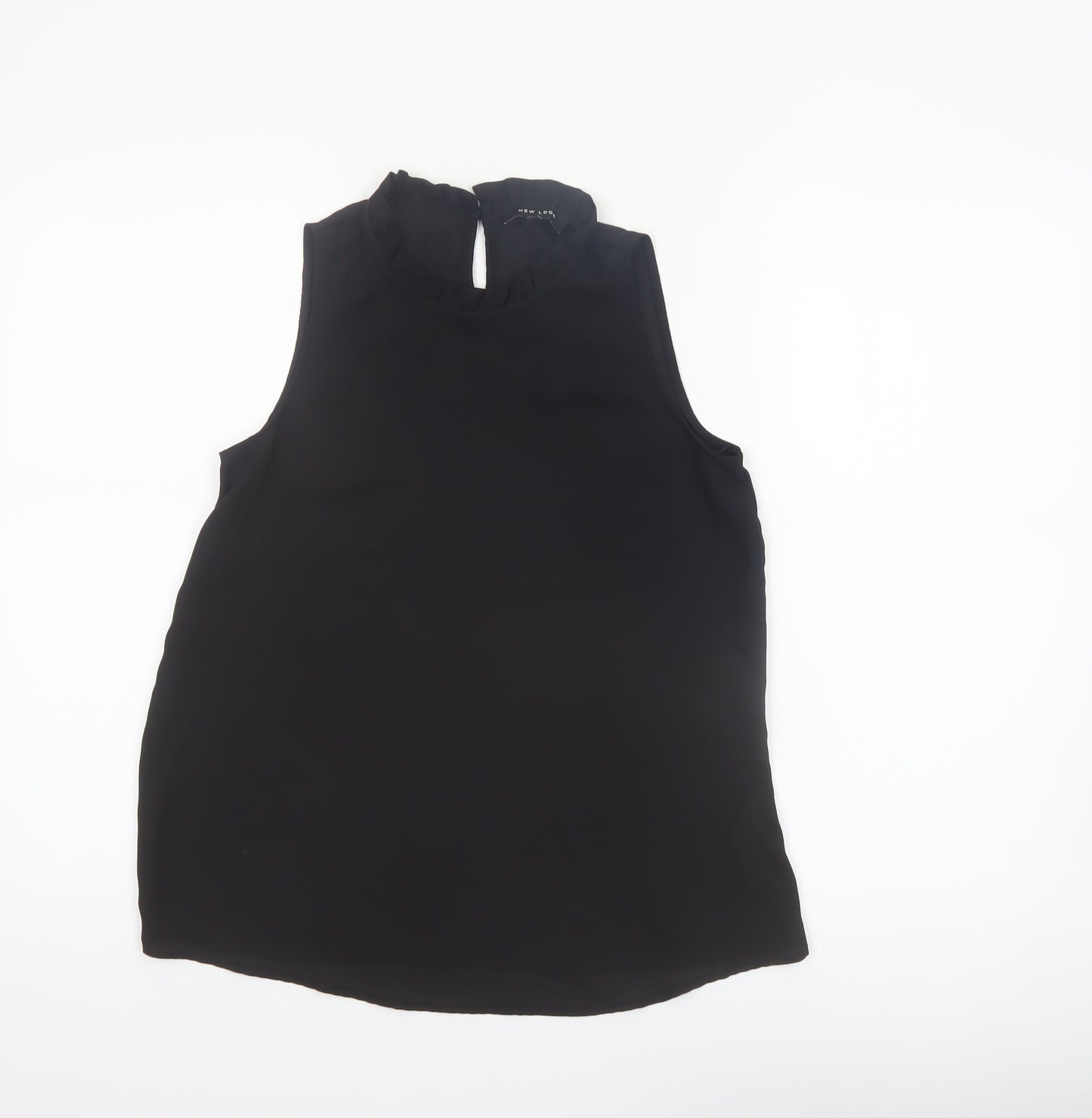 New Look Women's Black High Neck Sleeveless Blouse Size 6
