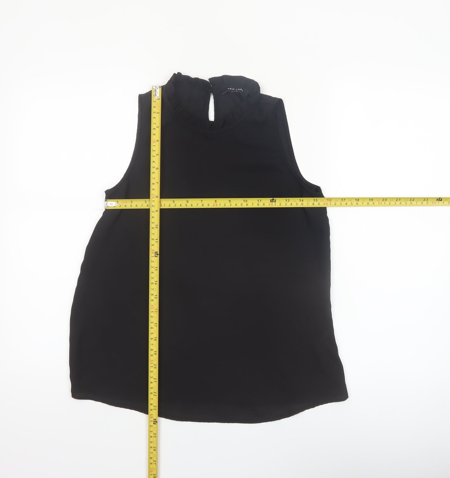 New Look Women's Black High Neck Sleeveless Blouse Size 6