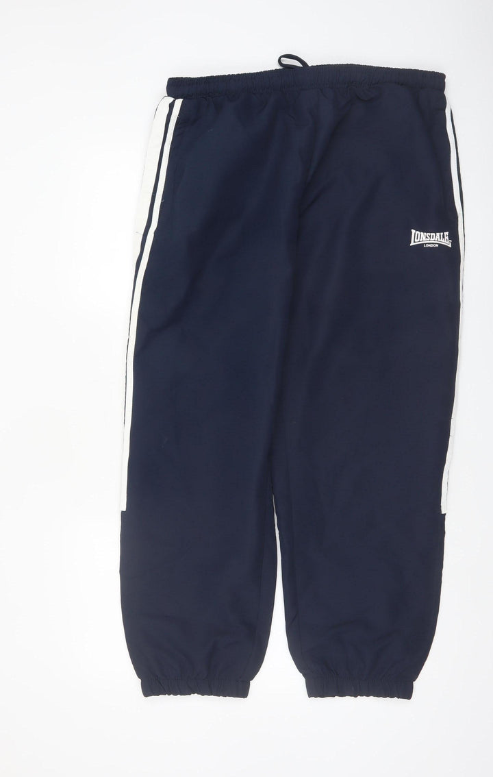 Lonsdale Men's Blue Jogger Trousers L Elastic Waist Casual
