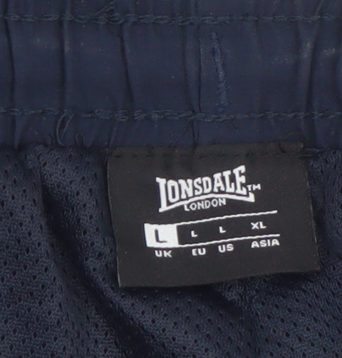 Lonsdale Men's Blue Jogger Trousers L Elastic Waist Casual