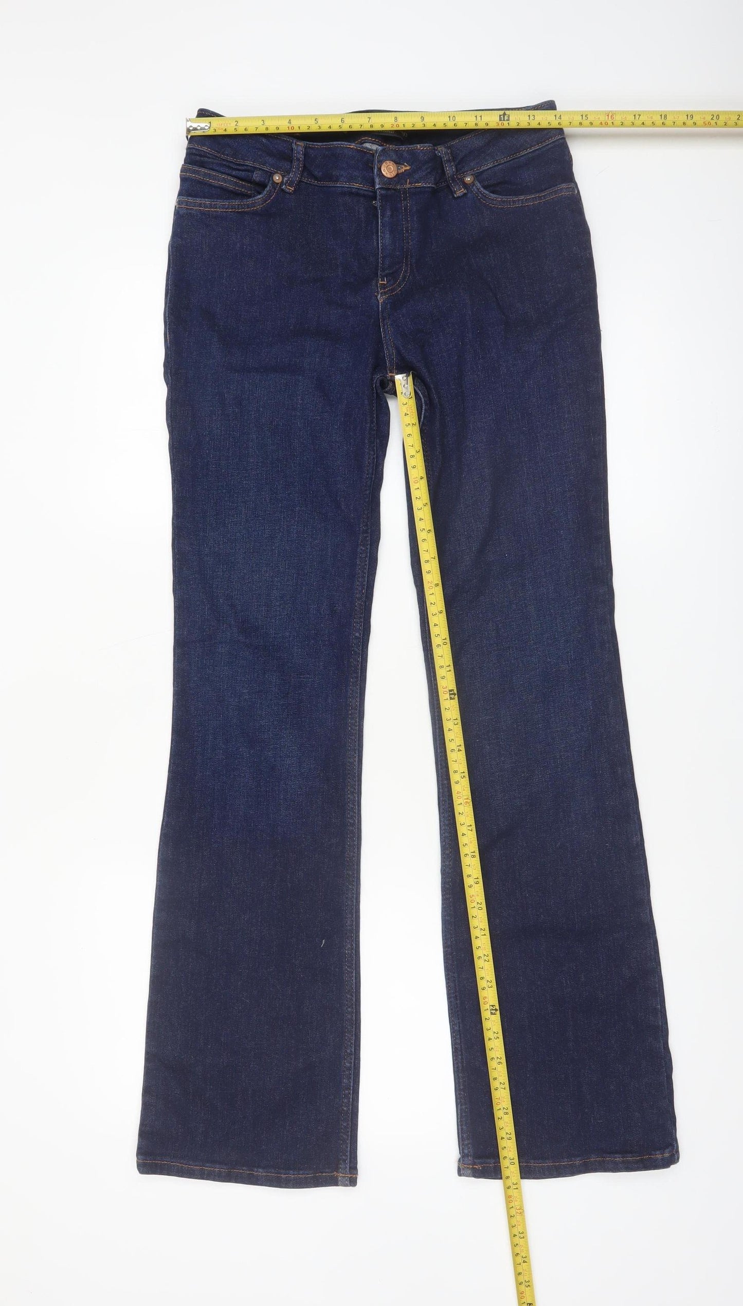 Own Women's Blue Bootcut Stretch Denim Jeans Size 12 Regular