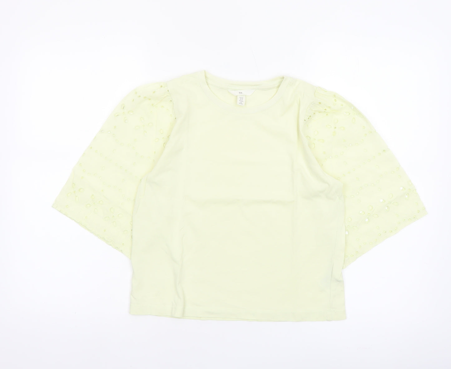 H&M Women’s Yellow Cotton Puff Sleeve T-Shirt XS
