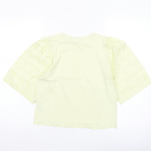 H&M Women’s Yellow Cotton Puff Sleeve T-Shirt XS