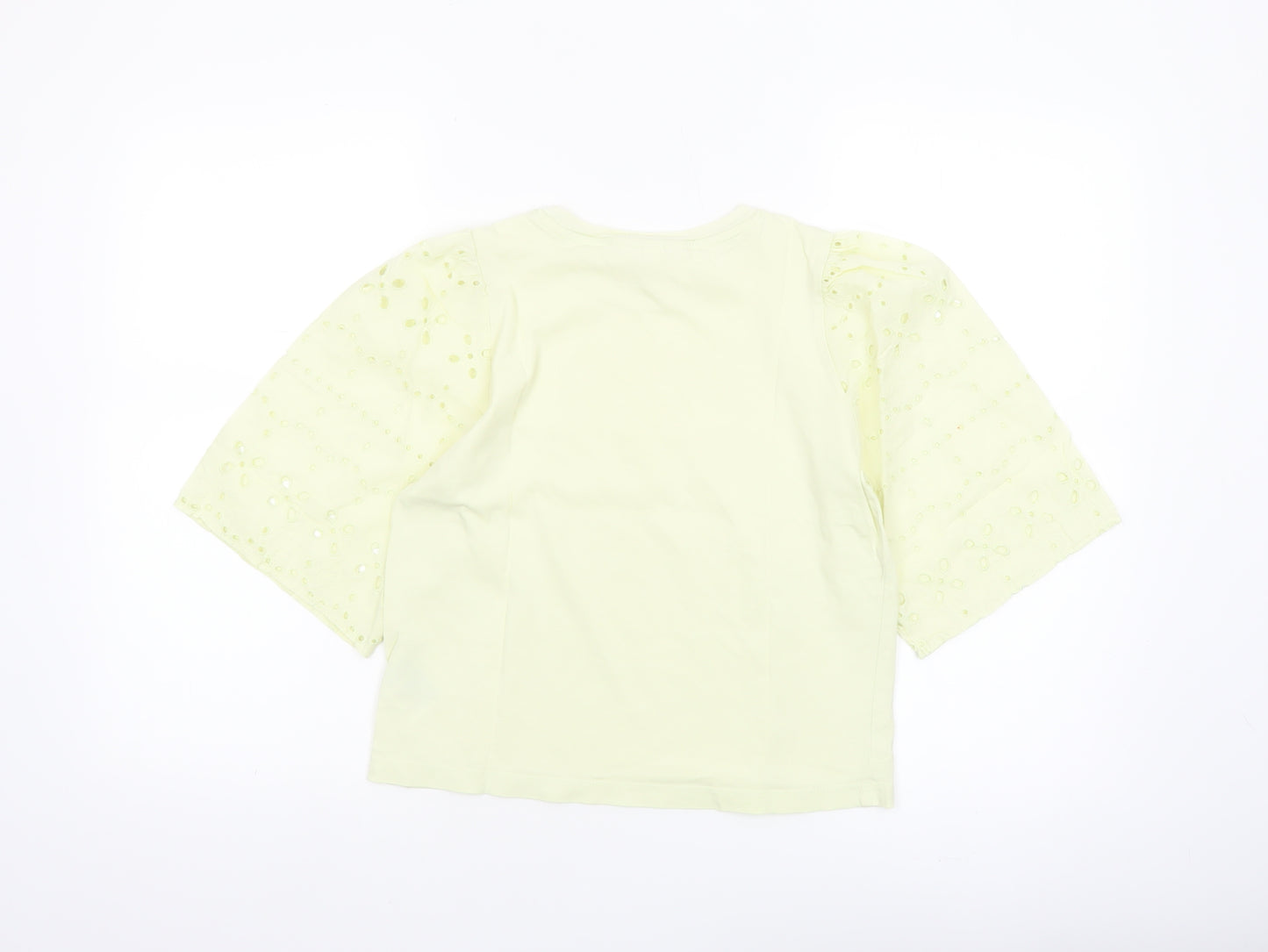 H&M Women’s Yellow Cotton Puff Sleeve T-Shirt XS