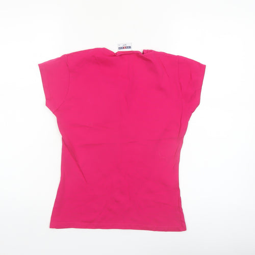 Jerzees Womens Pink Vespa Print Cotton T-Shirt Size S