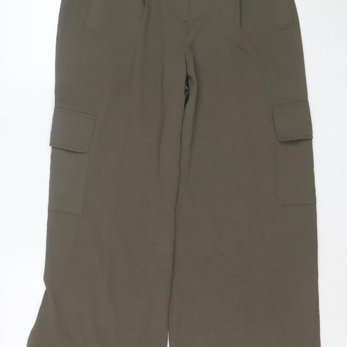 George Women’s Green Wide-Leg Cargo Trousers Size 10 Viscose