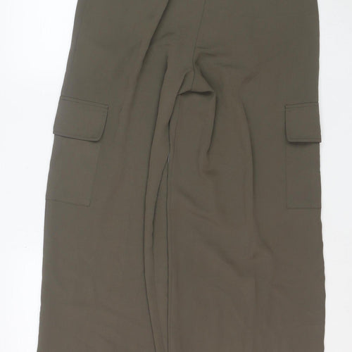 George Women’s Green Wide-Leg Cargo Trousers Size 10 Viscose