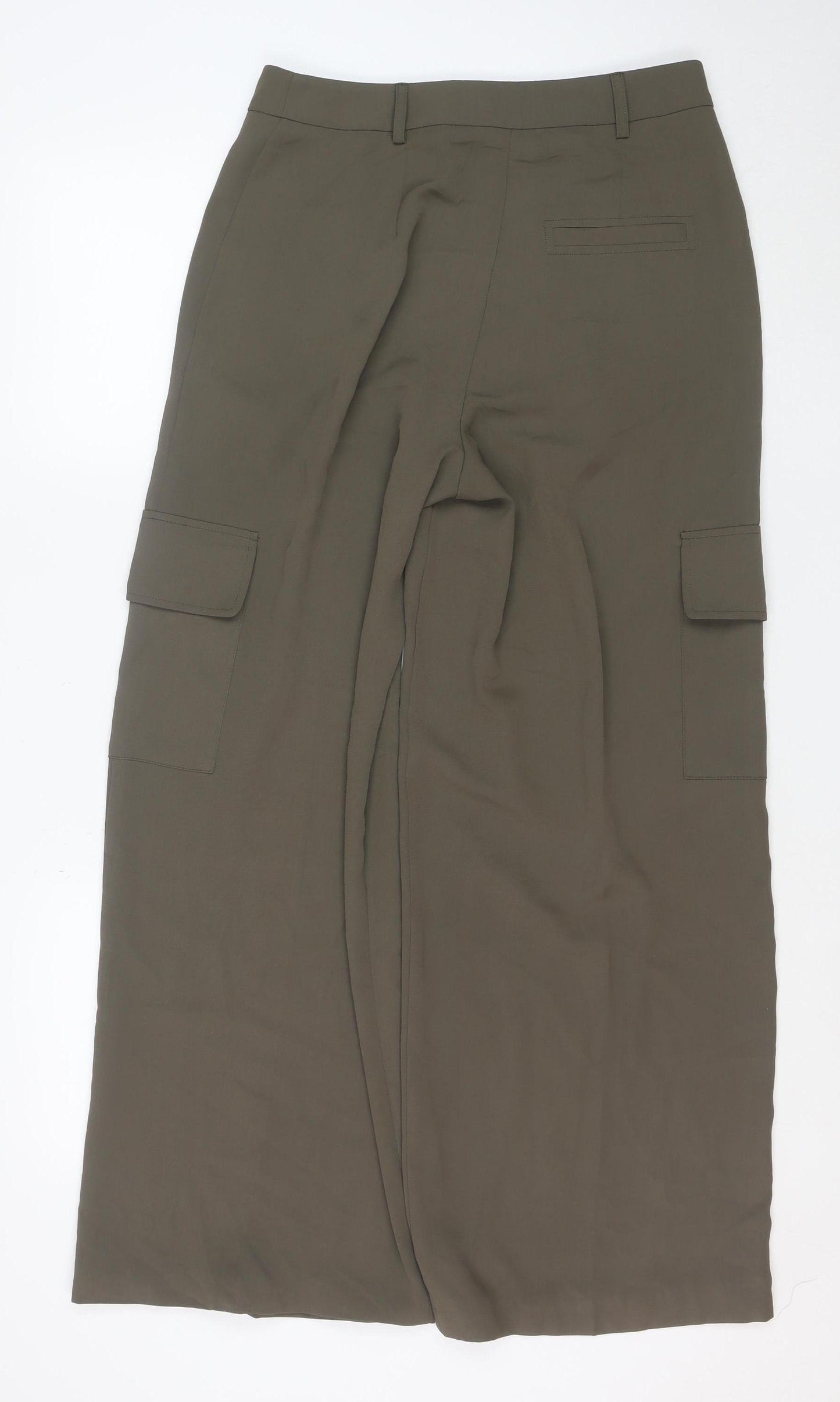 George Women’s Green Wide-Leg Cargo Trousers Size 10 Viscose