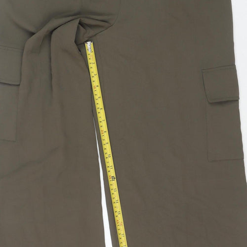 George Women’s Green Wide-Leg Cargo Trousers Size 10 Viscose