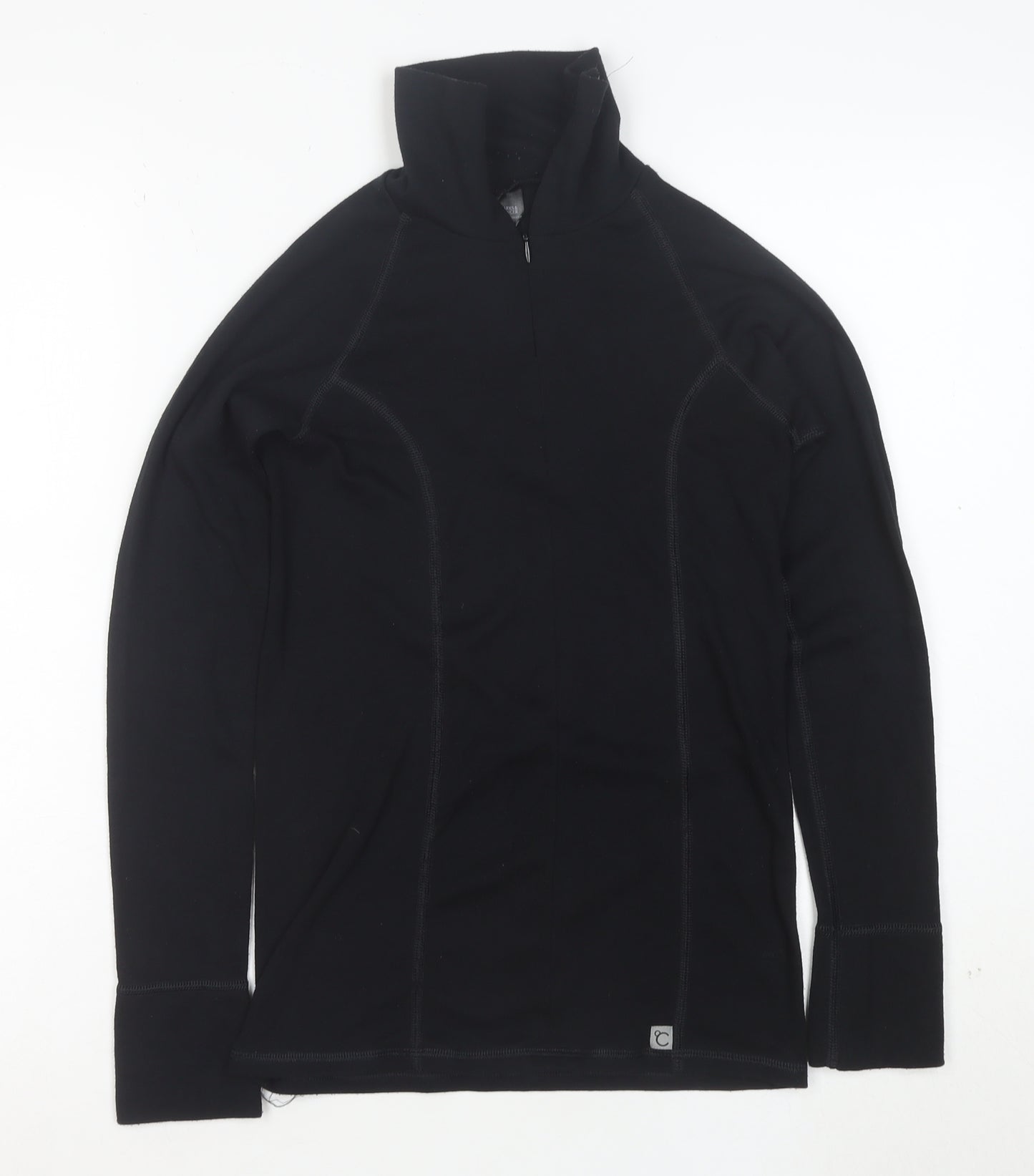 Marks and Spencer Womens Black Size 10 1/4 Zip Pullover Sweatshirt