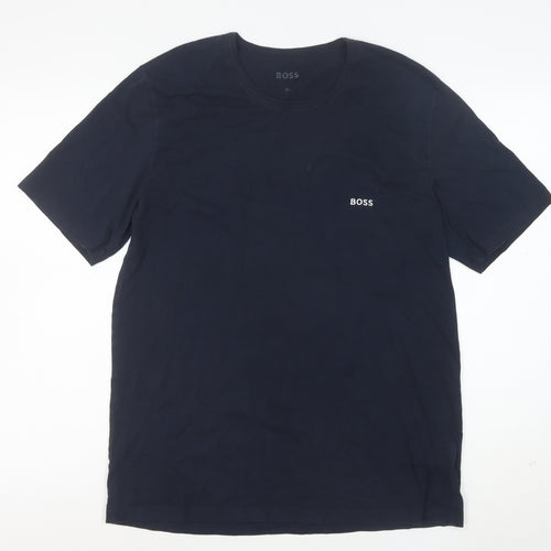 BOSS Men's Blue XL Cotton Crew Neck Short Sleeve T-Shirt