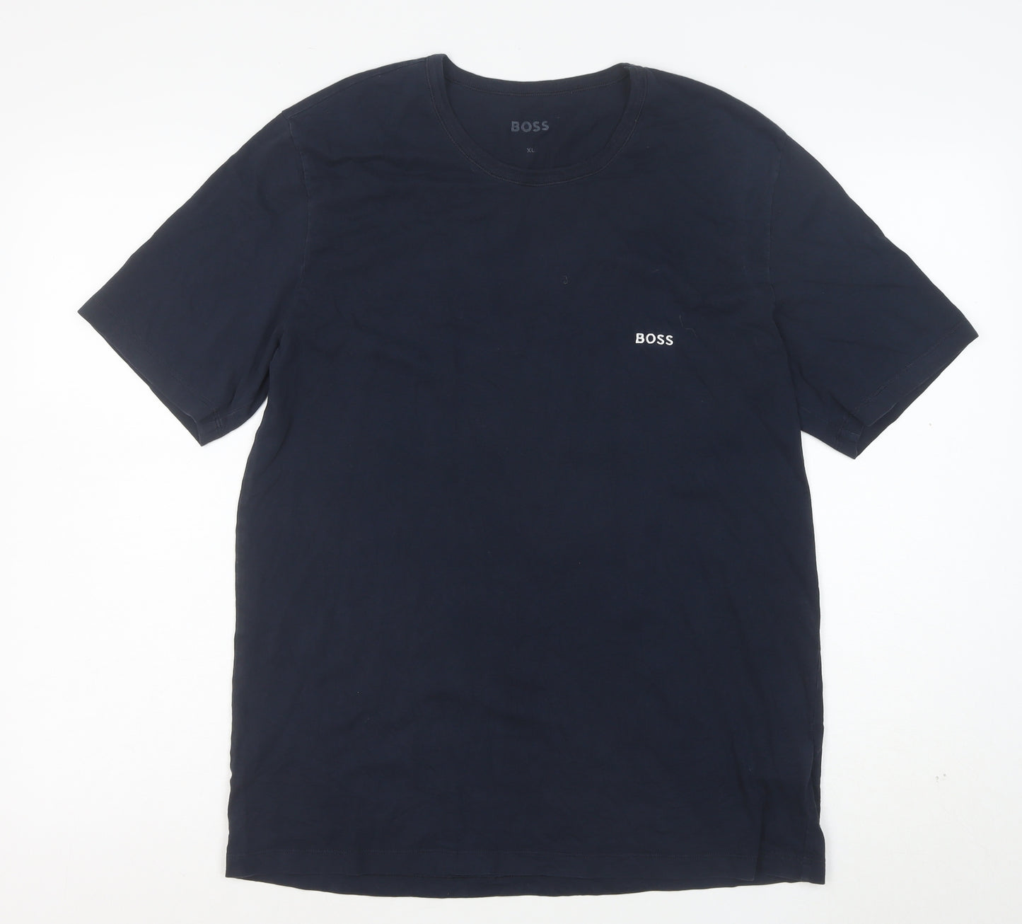 BOSS Men's Blue XL Cotton Crew Neck Short Sleeve T-Shirt