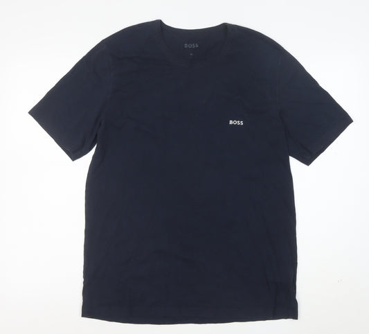 BOSS Men's Blue XL Cotton Crew Neck Short Sleeve T-Shirt