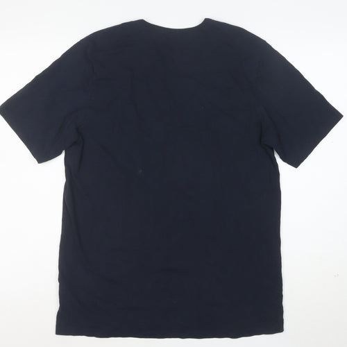 BOSS Men's Blue XL Cotton Crew Neck Short Sleeve T-Shirt