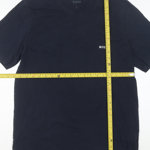 BOSS Men's Blue XL Cotton Crew Neck Short Sleeve T-Shirt