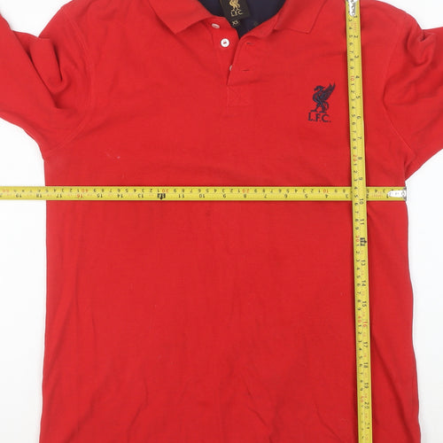 LFC Men’s Red Long Sleeve Polo Shirt XS 100% Cotton Embroidered