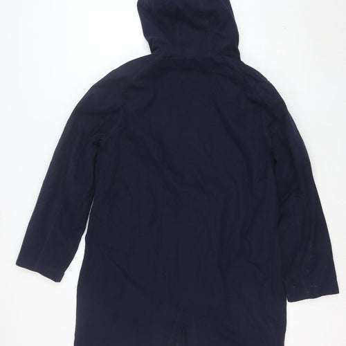 George Women’s Navy Hooded Rain Coat Size 14 Waterproof Mid-Length